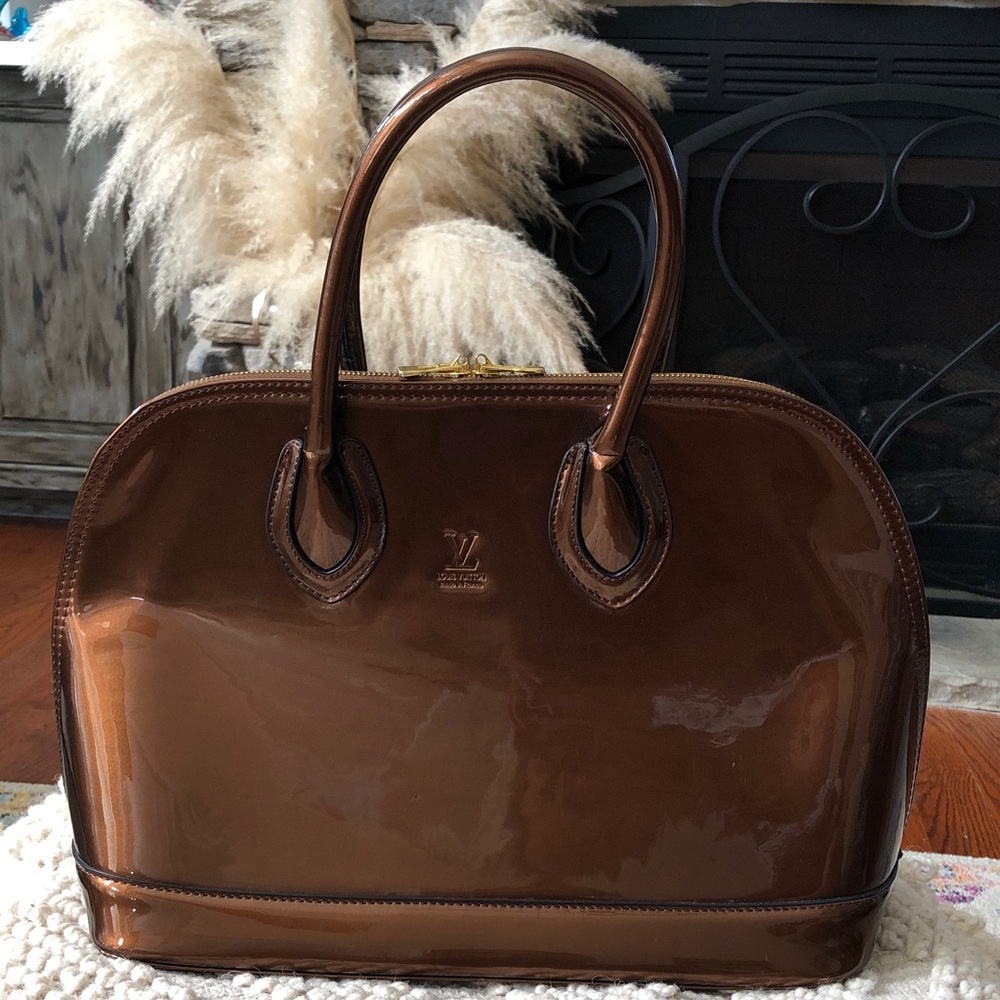 Brown Vernis Alma Satchel